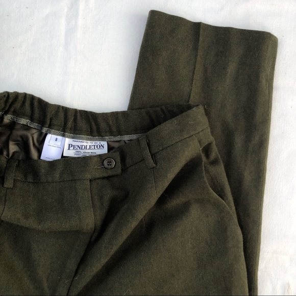Olive Green Wool Trousers - Picture 4 of 4
